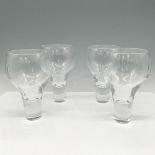 4pc Nambe Contour Crystal Water Goblet Glasses
