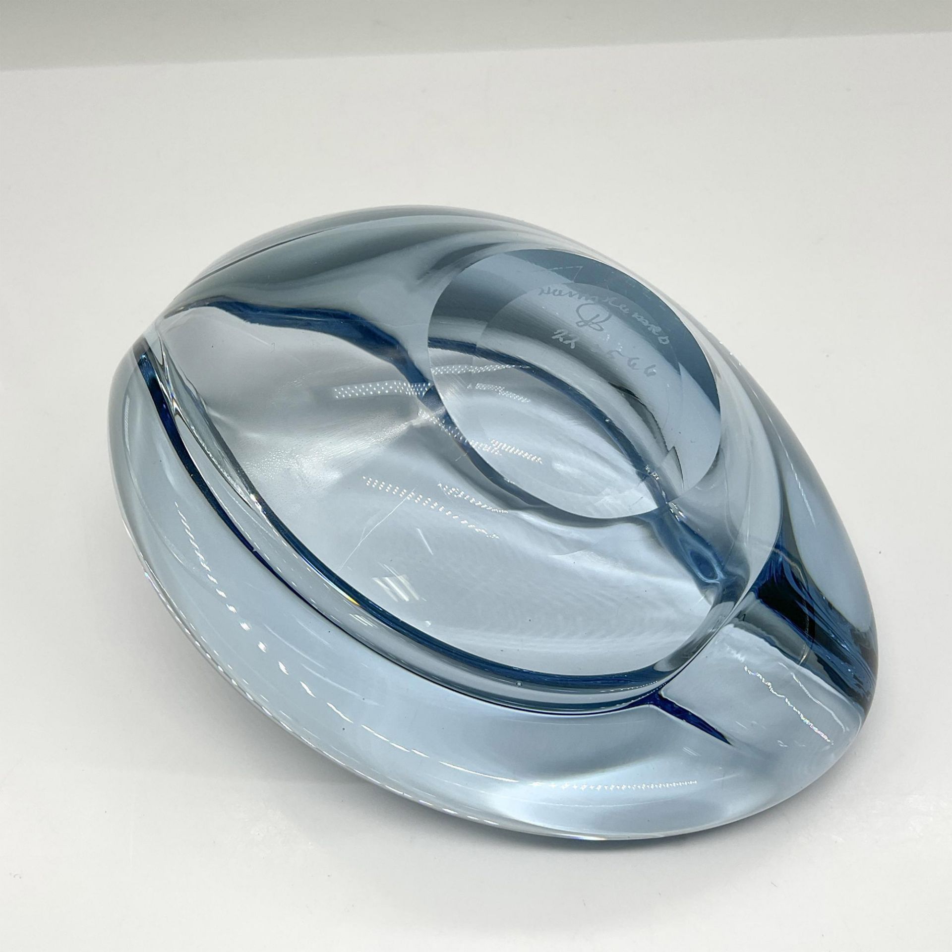 Holmegaard Blue Art Glass Ashtray - Image 3 of 3