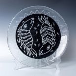 Kosta Boda by Ulrica Hydman-Vallien Glass Charger, Kaboka