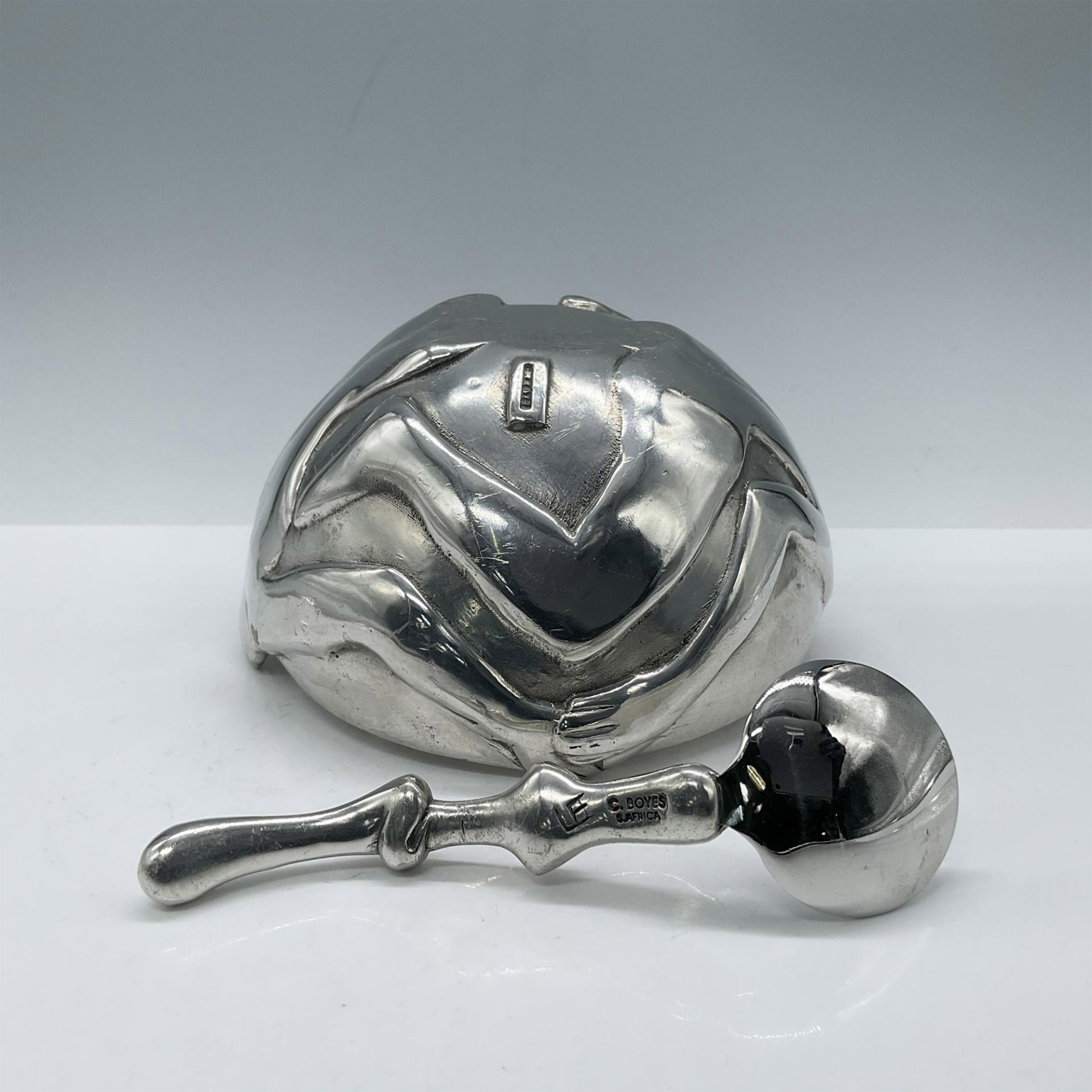 2pc Carrol Boyes Figural Pewter Bowl and Spoon - Bild 5 aus 5