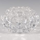 Orrefors Crystal Candleholder, Hallon Raspberry Votive