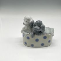 Nao by Lladro Porcelain Figurine, Puppies in Laundry Basket