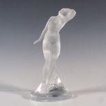 Lalique Crystal Statuette, Danseuse Bras Leves