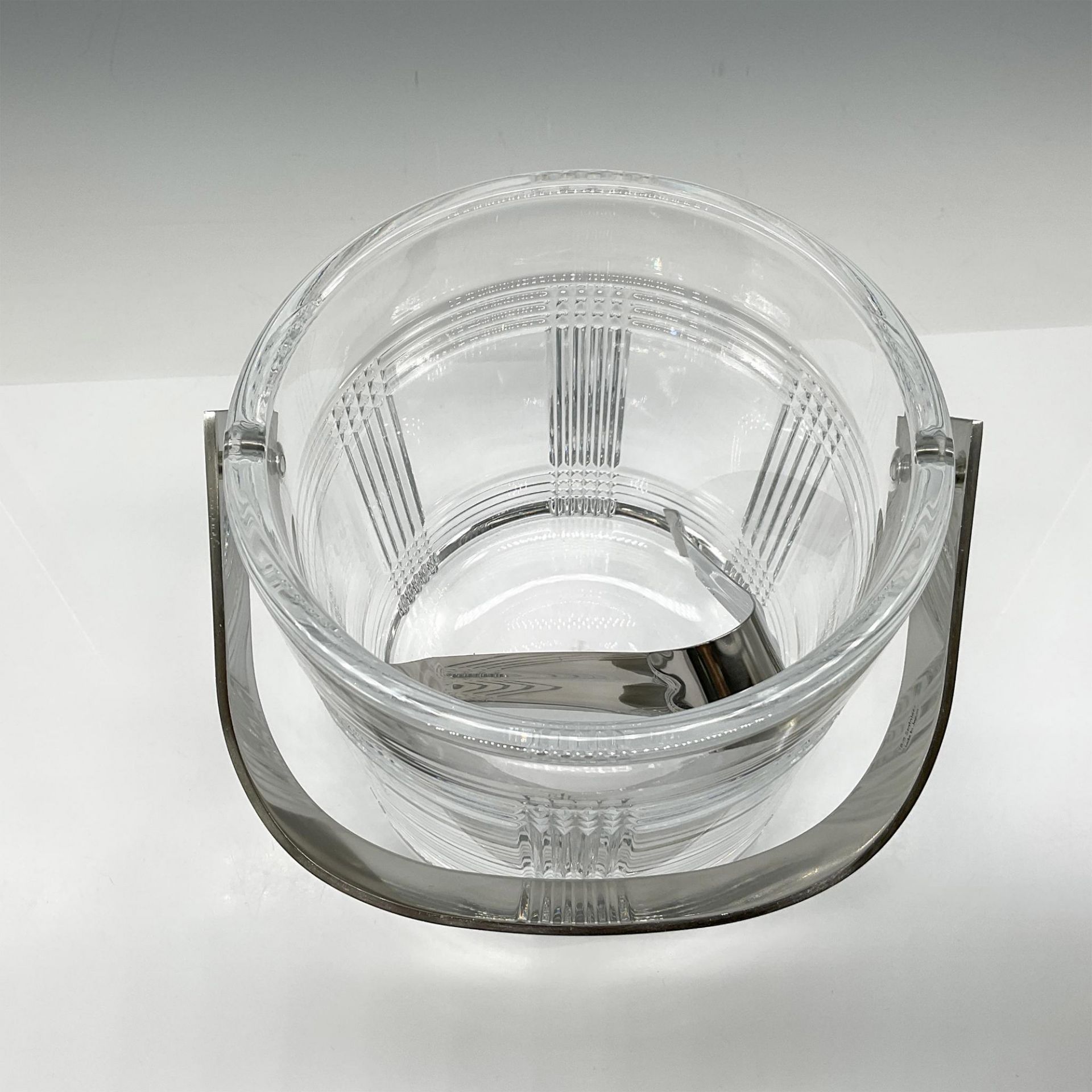 Ralph Lauren Crystal Ice Bucket + Tongs, Glen Plaid - Image 2 of 4