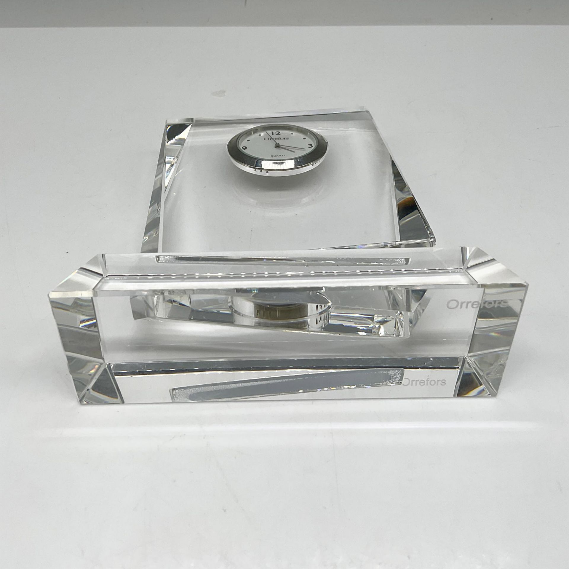 Orrefors Crystal Table-Desk Clock, Vision Series - Bild 4 aus 5