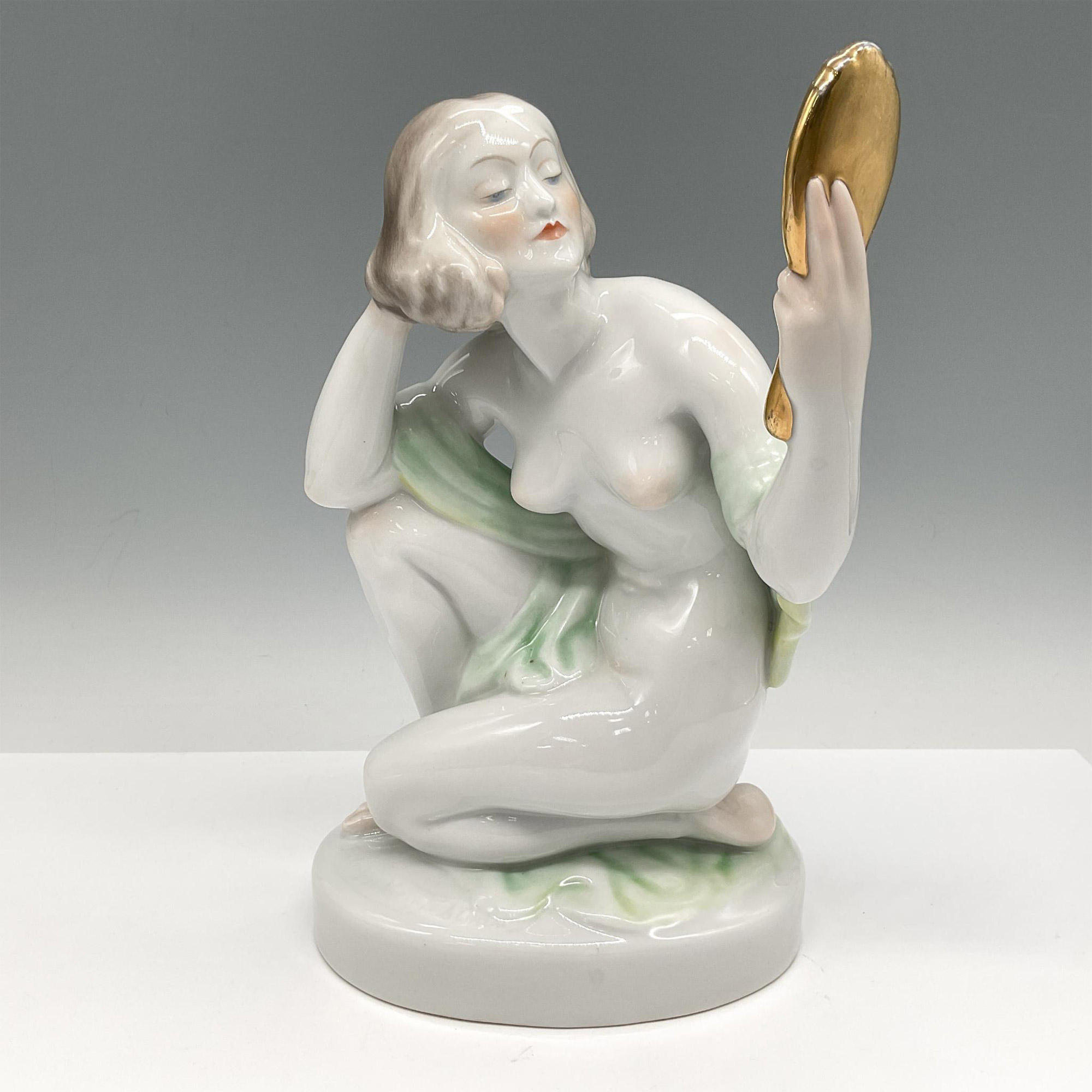 Herend Porcelain Figurine, Art Deco Style Nude