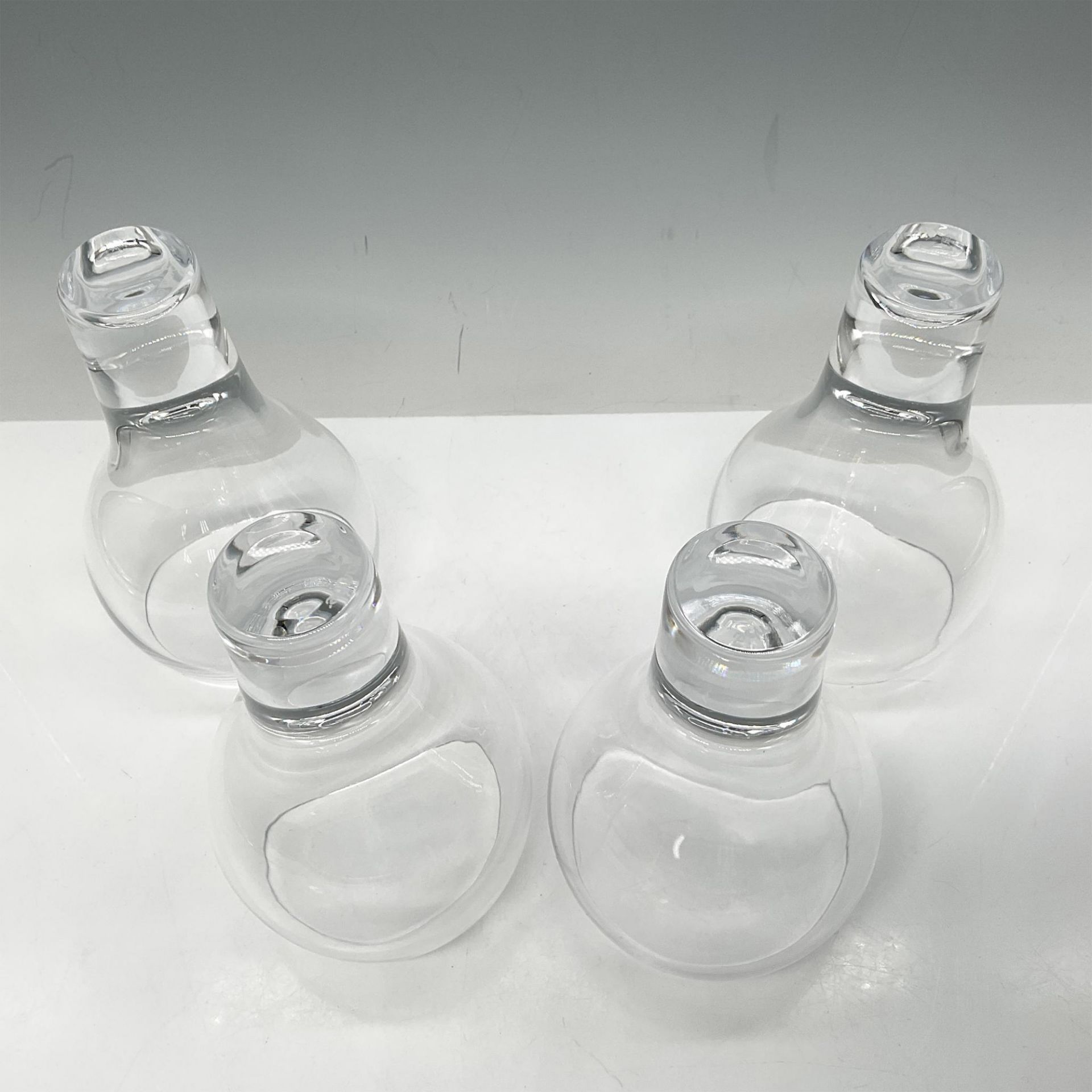 4pc Nambe Contour Crystal Water Goblet Glasses - Bild 3 aus 3