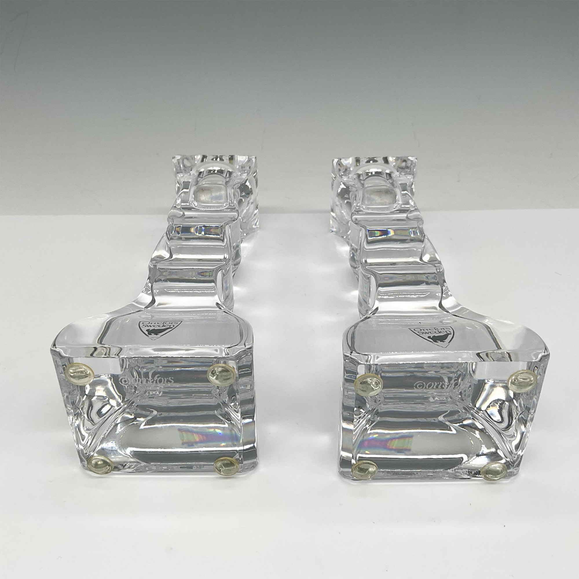 Pair of Orrefors Crystal Candle Stick Holders - Image 3 of 3