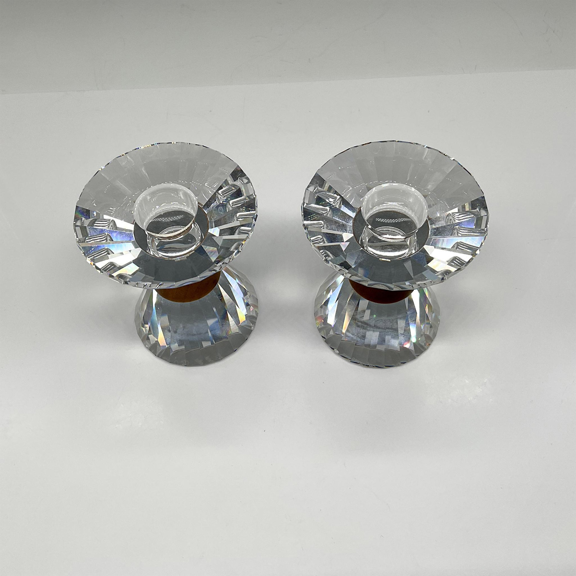 2pc Swarovski Silver Crystal Candle Holders, Colonna - Image 2 of 3