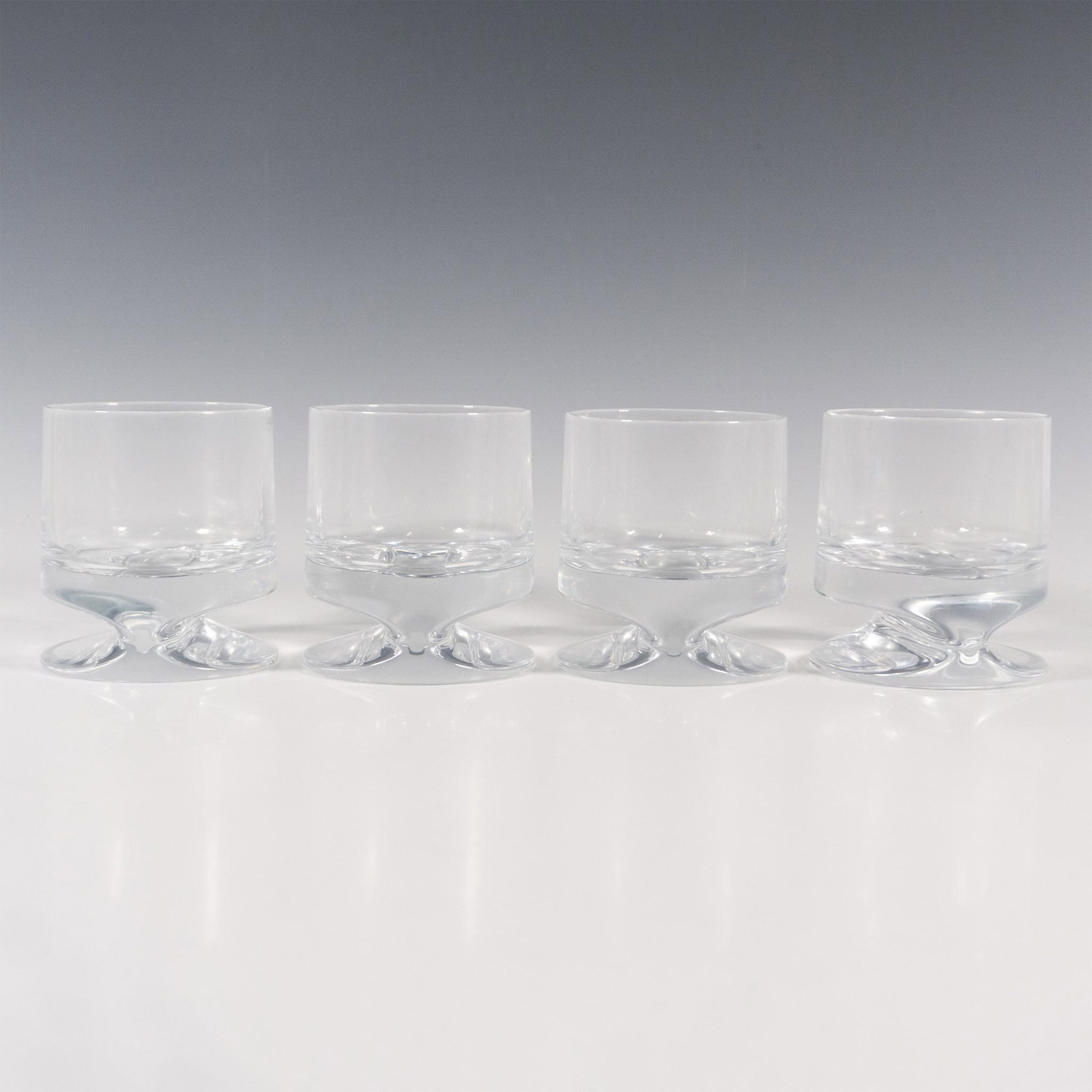 Set of 4 Nambe Glasses, Groove Double Old Fashion - Image 2 of 4