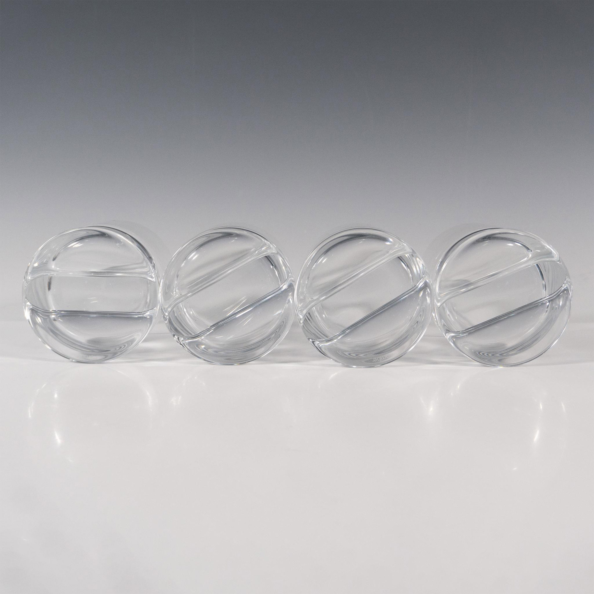 Set of 4 Nambe Glasses, Groove Double Old Fashion - Image 3 of 4