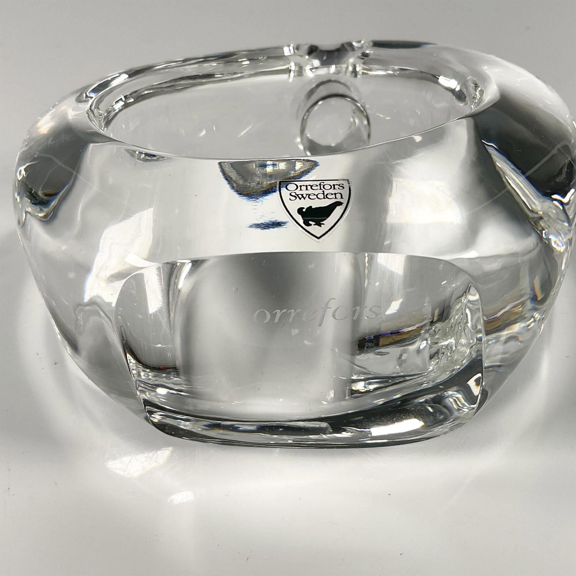 Orrefors Oval Crystal Candleholder, Avlang - Image 3 of 4