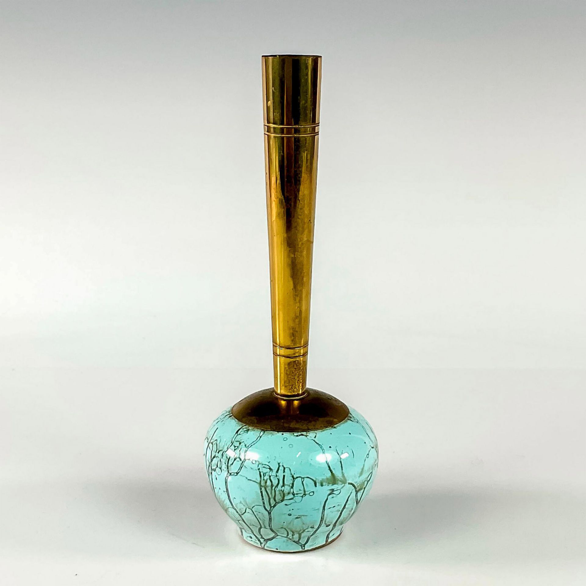 Unusual Delft Mid-Century Modern Lustre Glaze Bud Vase