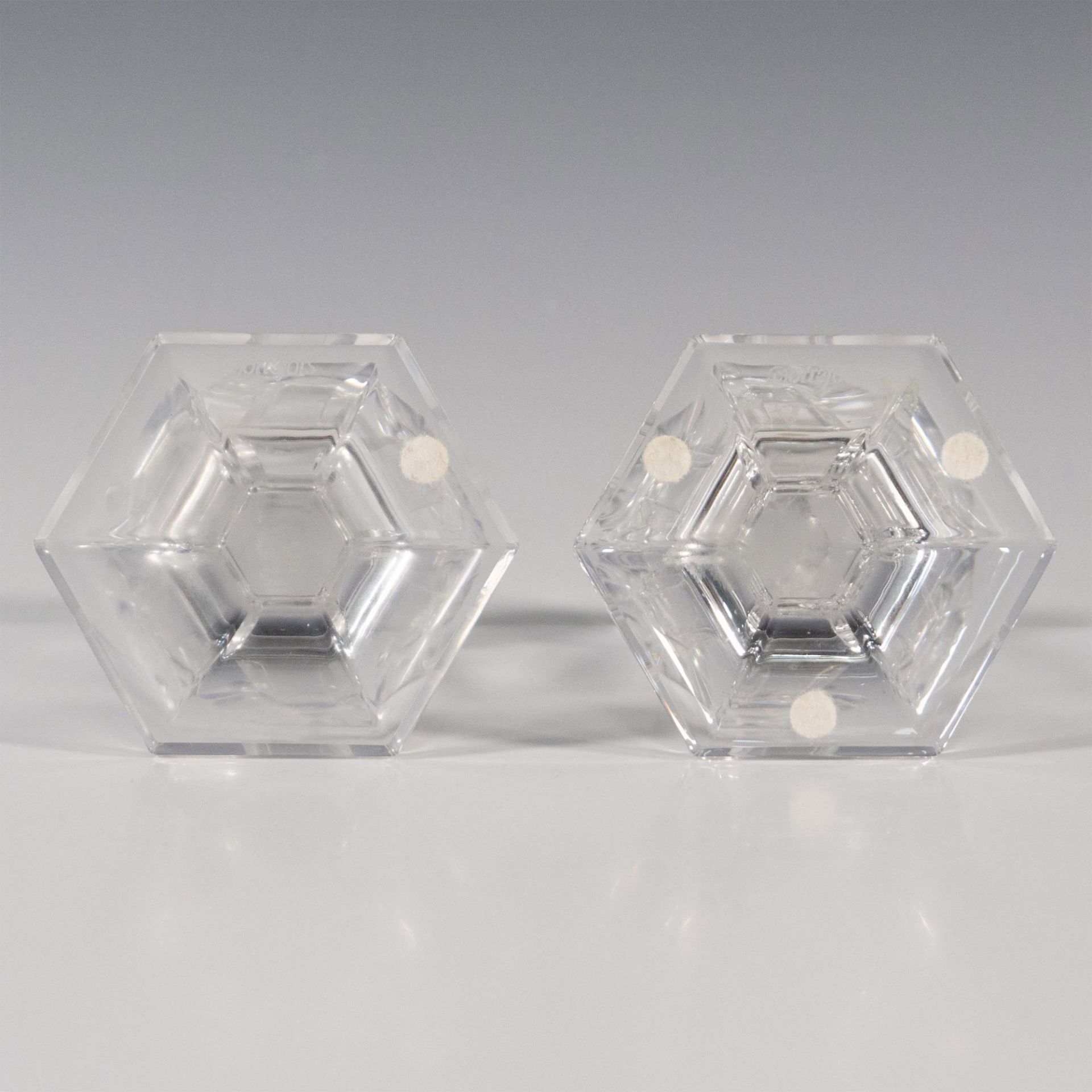Pair of Orrefors Crystal Candle Holders, Globe - Bild 2 aus 3