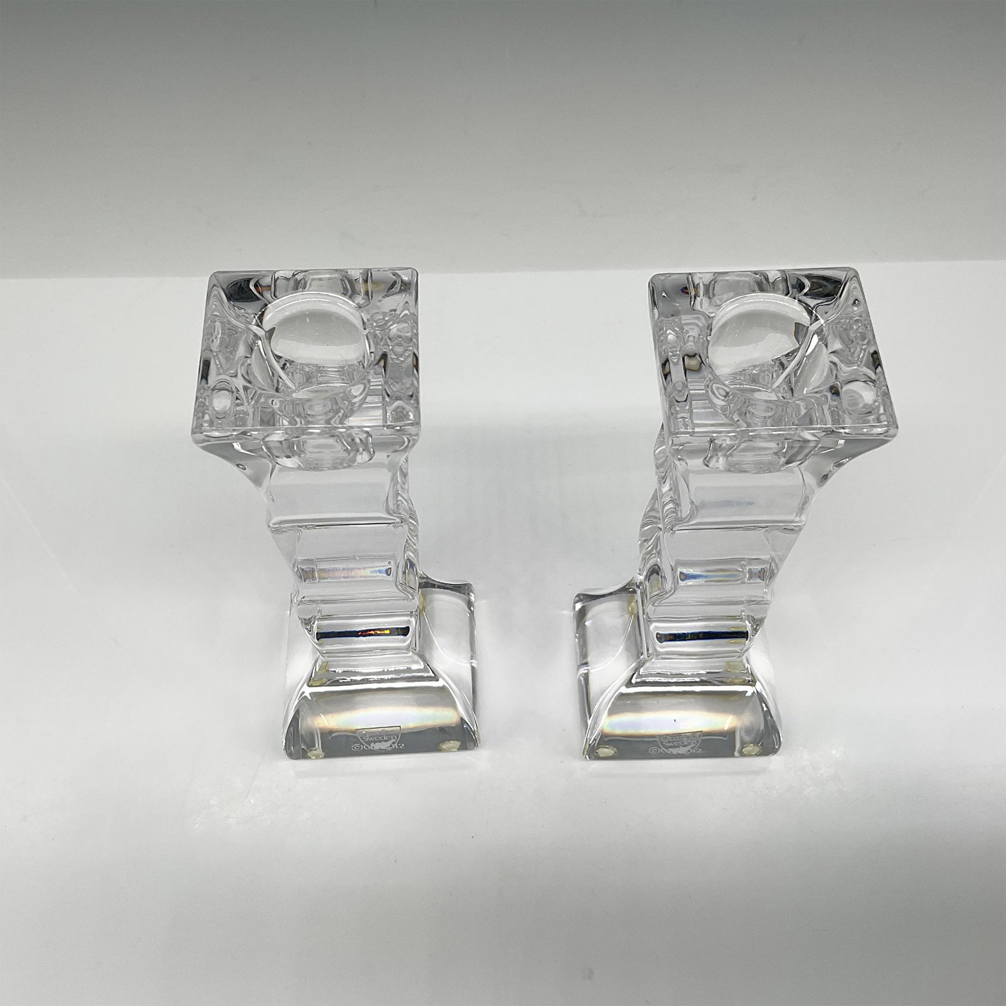 Pair of Orrefors Crystal Candle Stick Holders - Image 2 of 3