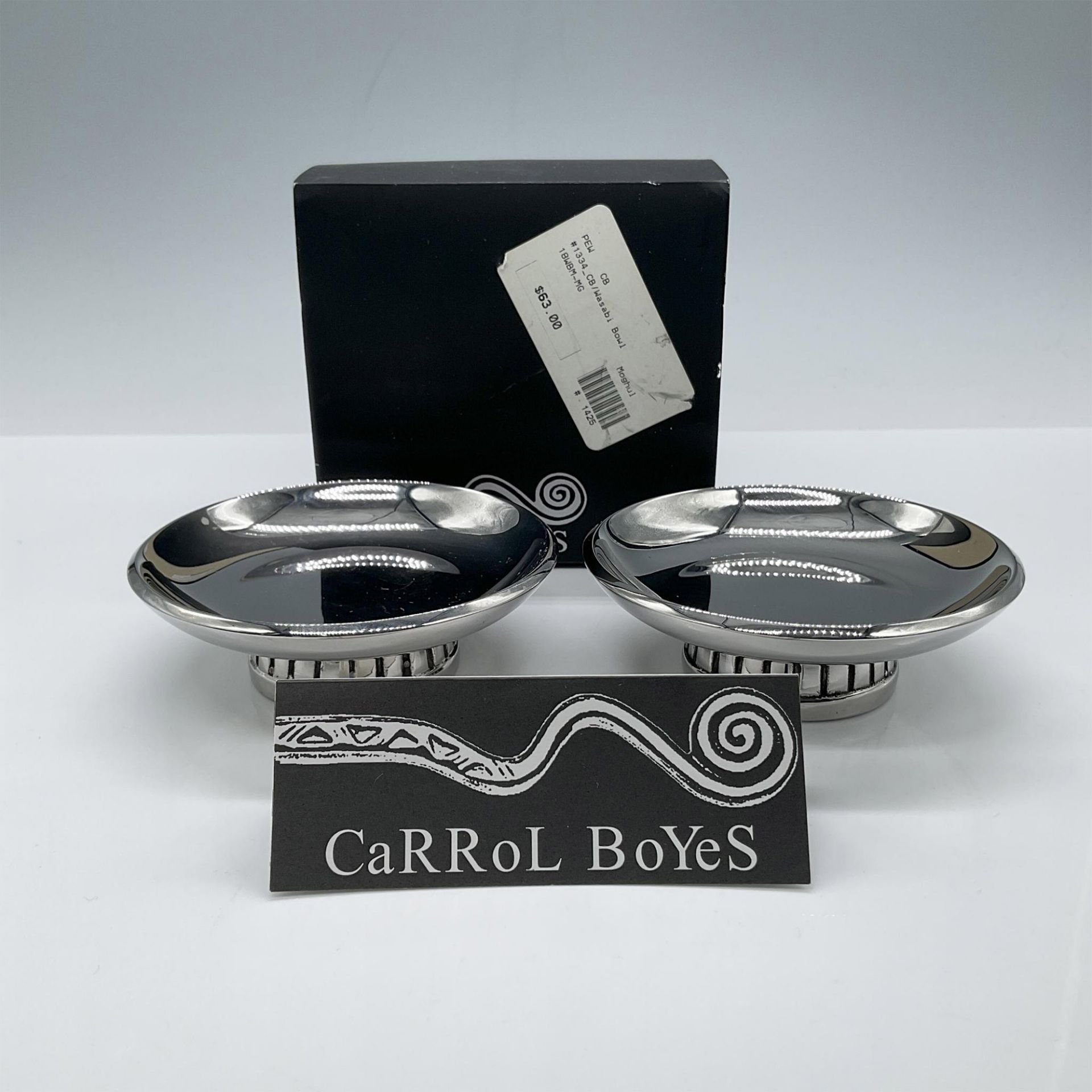 Pair of Carrol Boyes Stainless Steel Wasabi Bowls 18/8 - Bild 4 aus 5