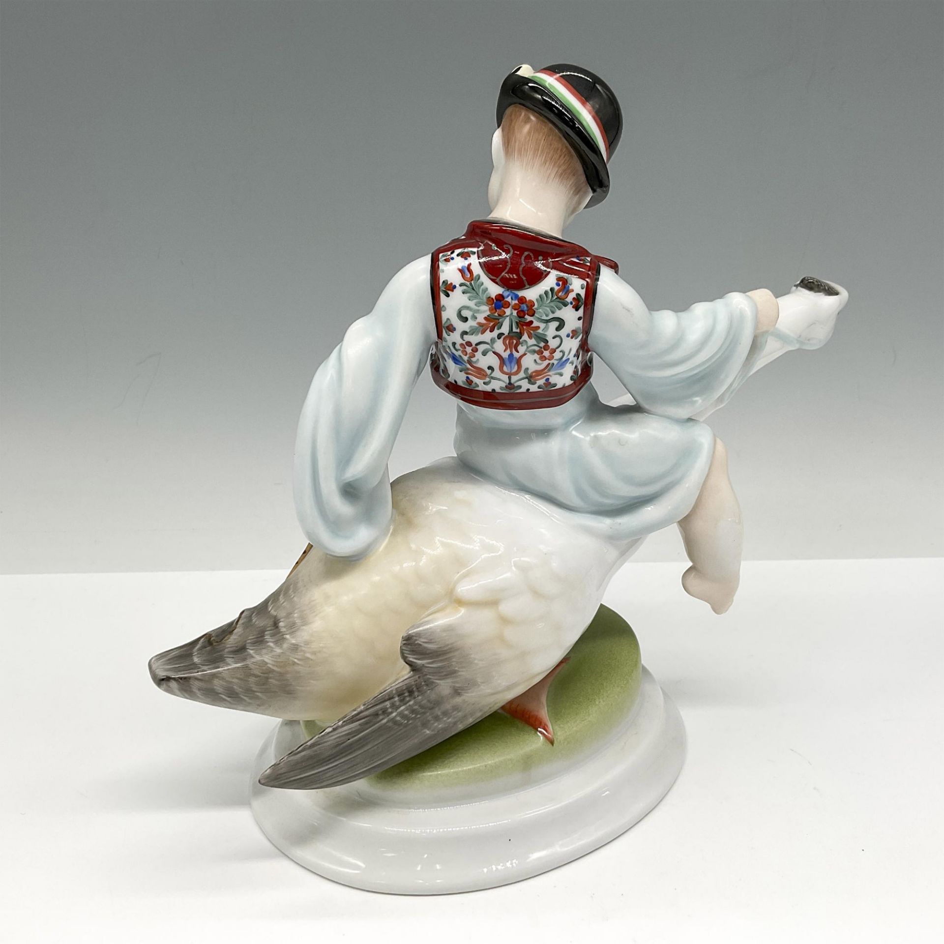 Herend Porcelain Figurine, Boy Riding Goose - Image 2 of 3