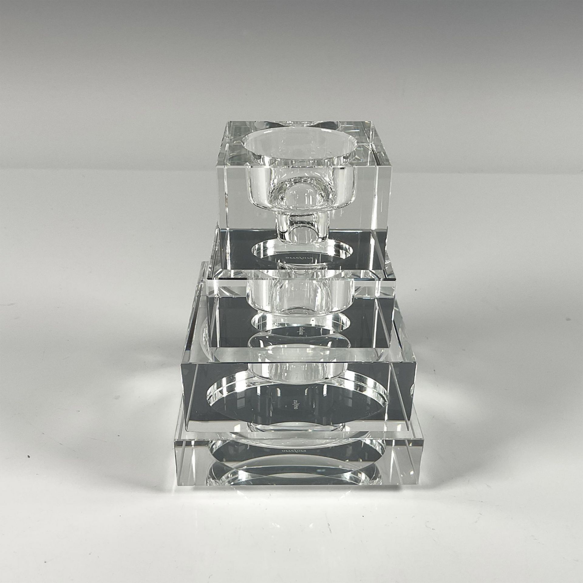 Set of 4 Orrefors Crystal Candleholder, Totem Majestic - Bild 2 aus 5