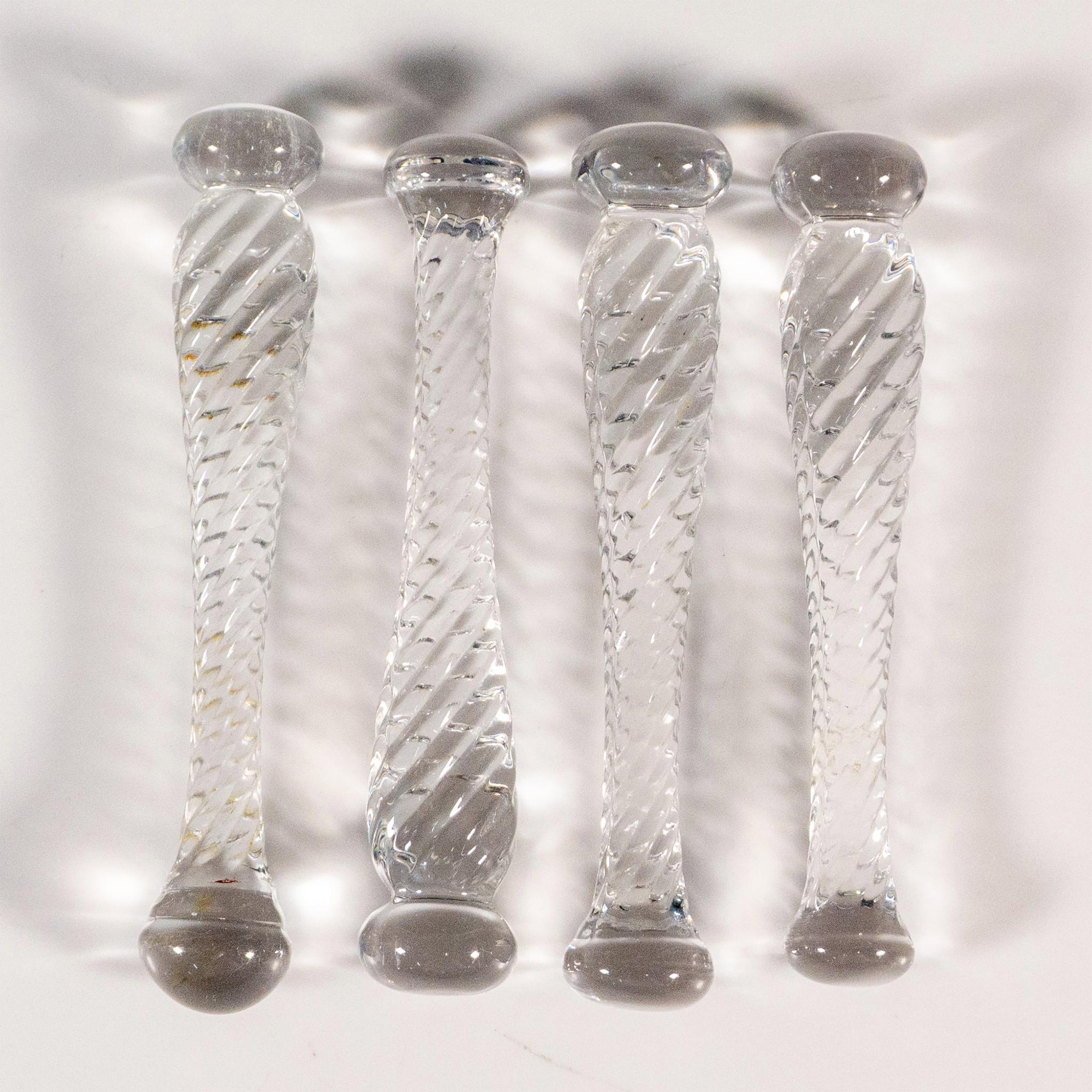 4pc Crystal Knife Rests, Pillars - Image 2 of 4