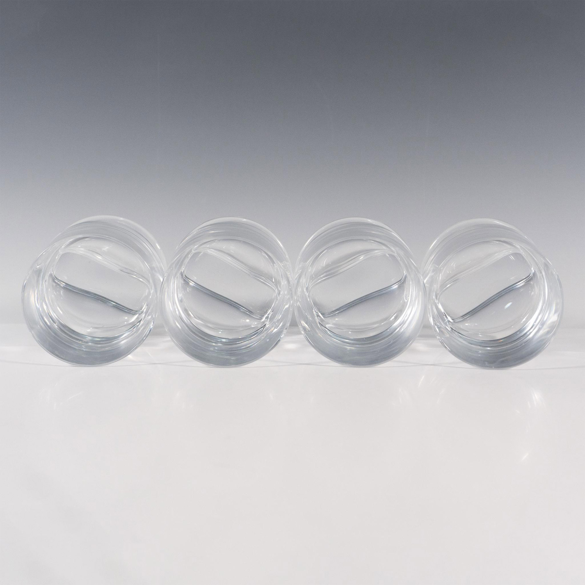 Set of 4 Nambe Glasses, Groove Double Old Fashion - Image 4 of 4