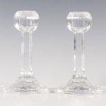Pair of Orrefors Crystal Candle Holders, Globe