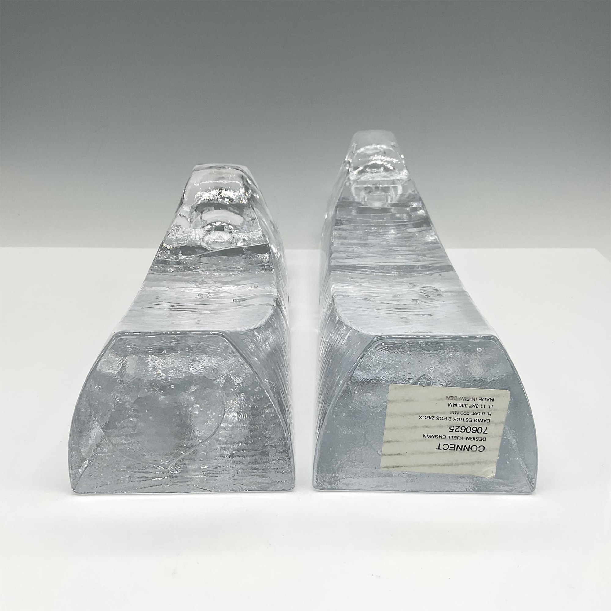 2pc Kosta Boda Crystal Candle Holders, Connect - Image 5 of 5