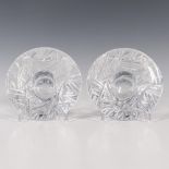 Pair of Orrefors Crystal Candle Holders, Icy Votive