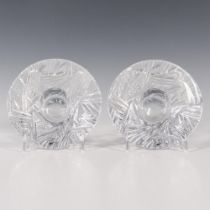 Pair of Orrefors Crystal Candle Holders, Icy Votive