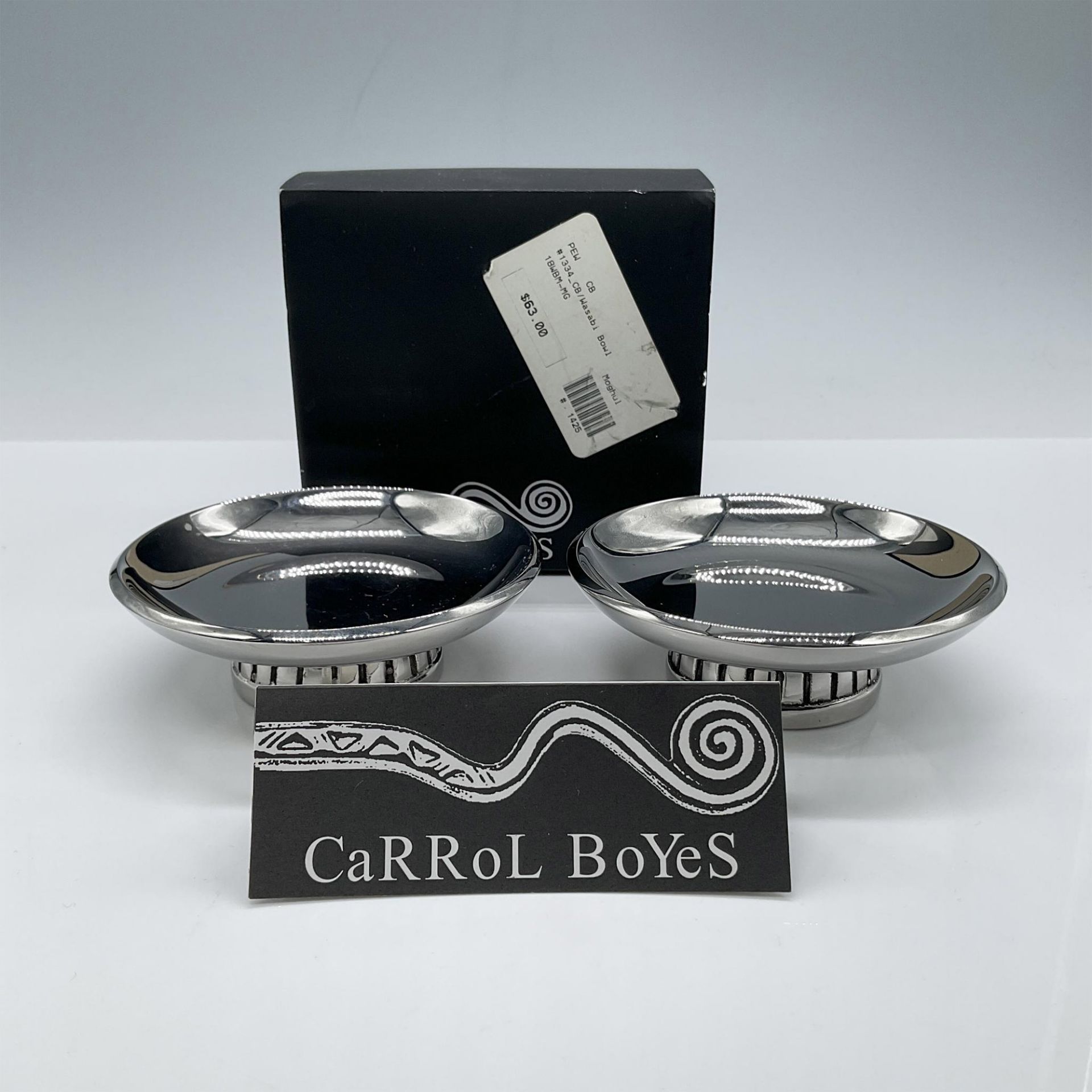 Pair of Carrol Boyes Stainless Steel Wasabi Bowls 18/8 - Bild 5 aus 5
