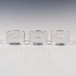 3pc Orrefors Crystal Candle Holders, Puck Votive