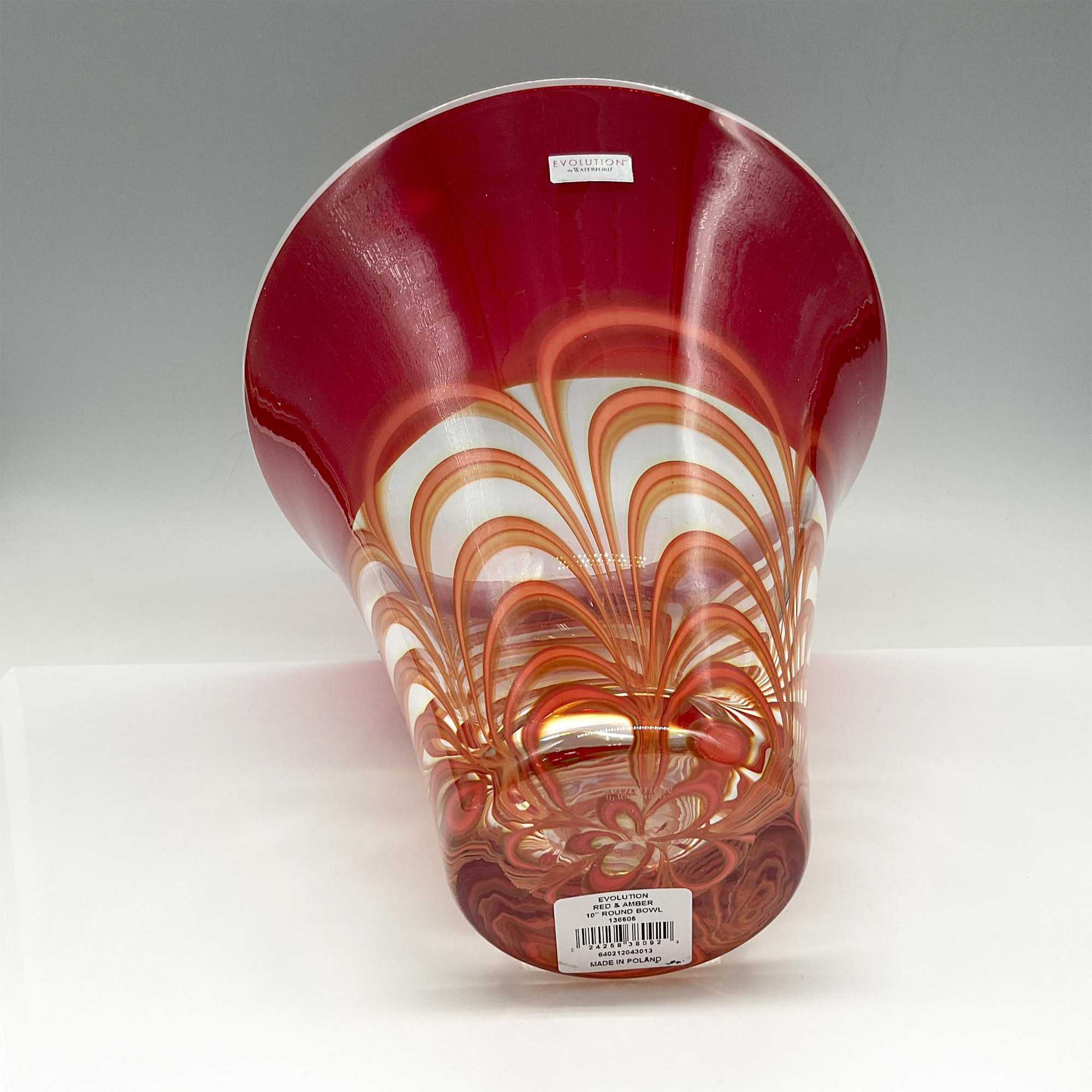 Waterford Crystal Bowl, Evolution Red and Amber - Image 3 of 3