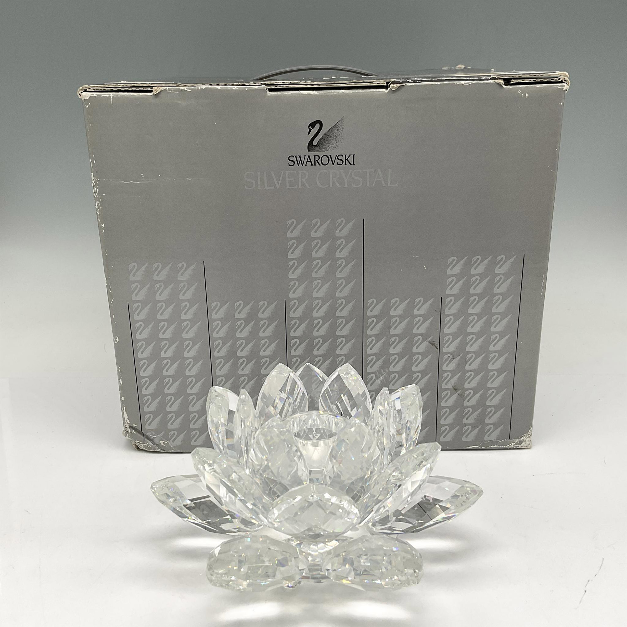 Swarovski Silver Crystal Candle Holder, Large Waterlily - Image 4 of 4