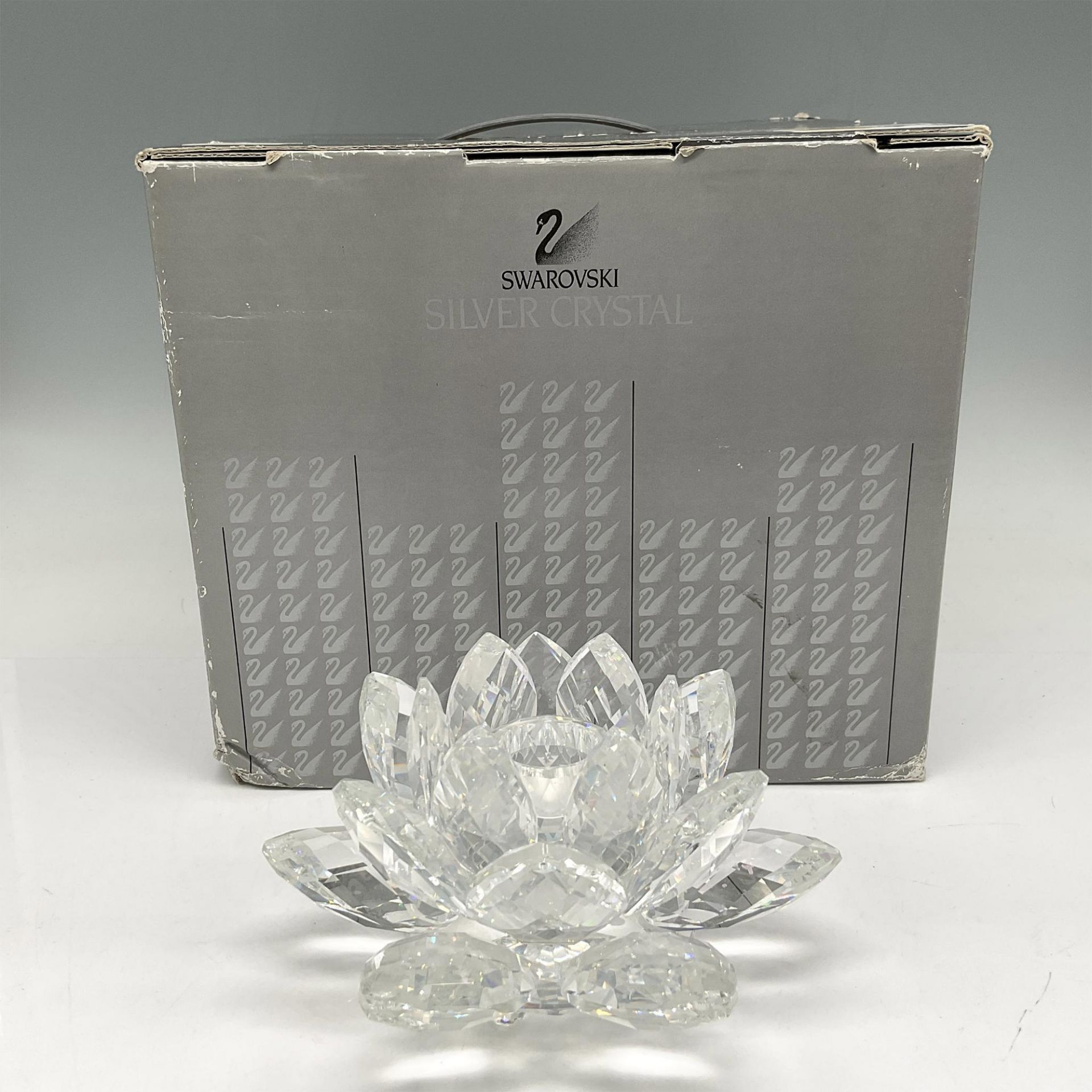 Swarovski Silver Crystal Candle Holder, Large Waterlily - Bild 4 aus 4