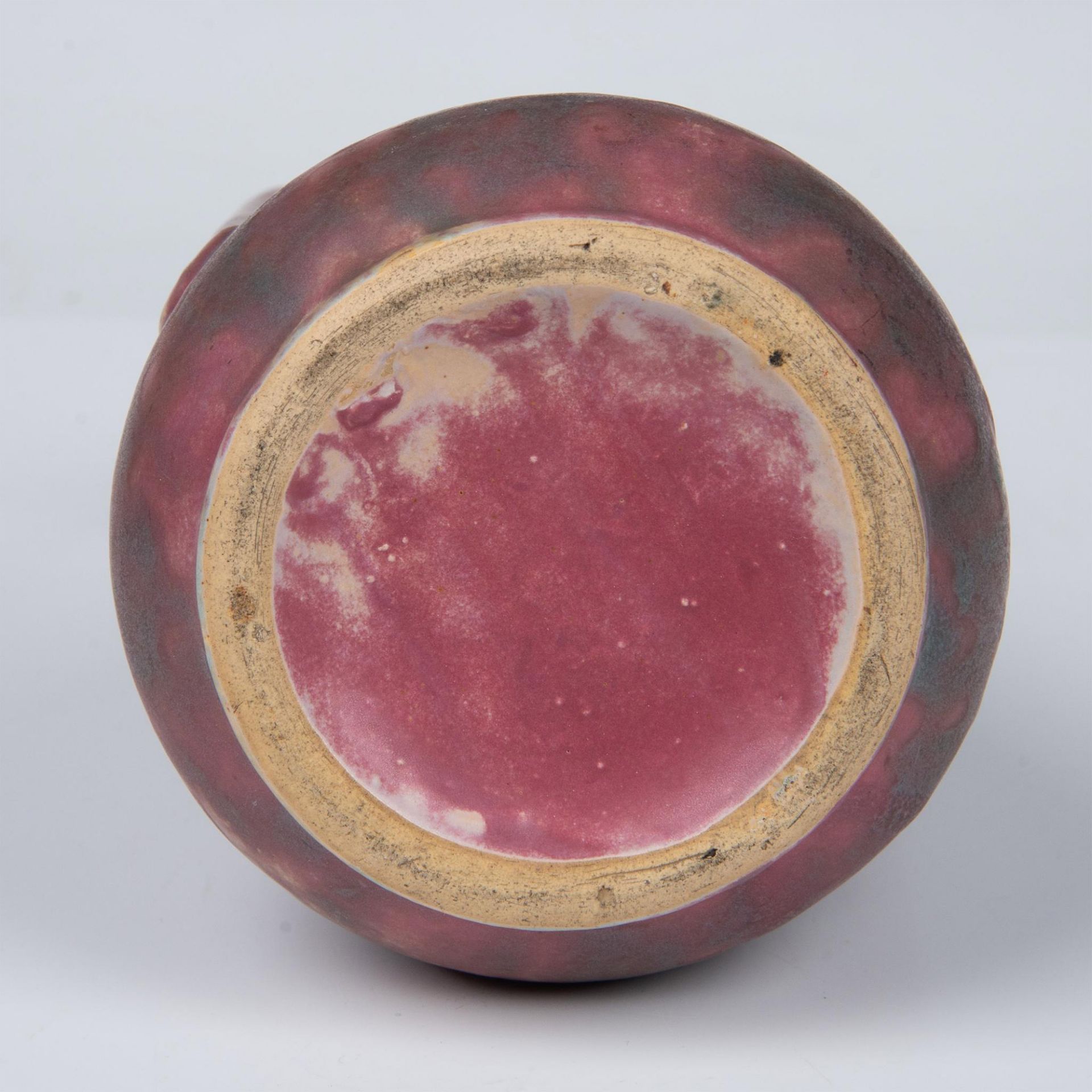 Art Nouveau Arts and Crafts Pottery Mottled Mauve Pink Vase - Image 4 of 5