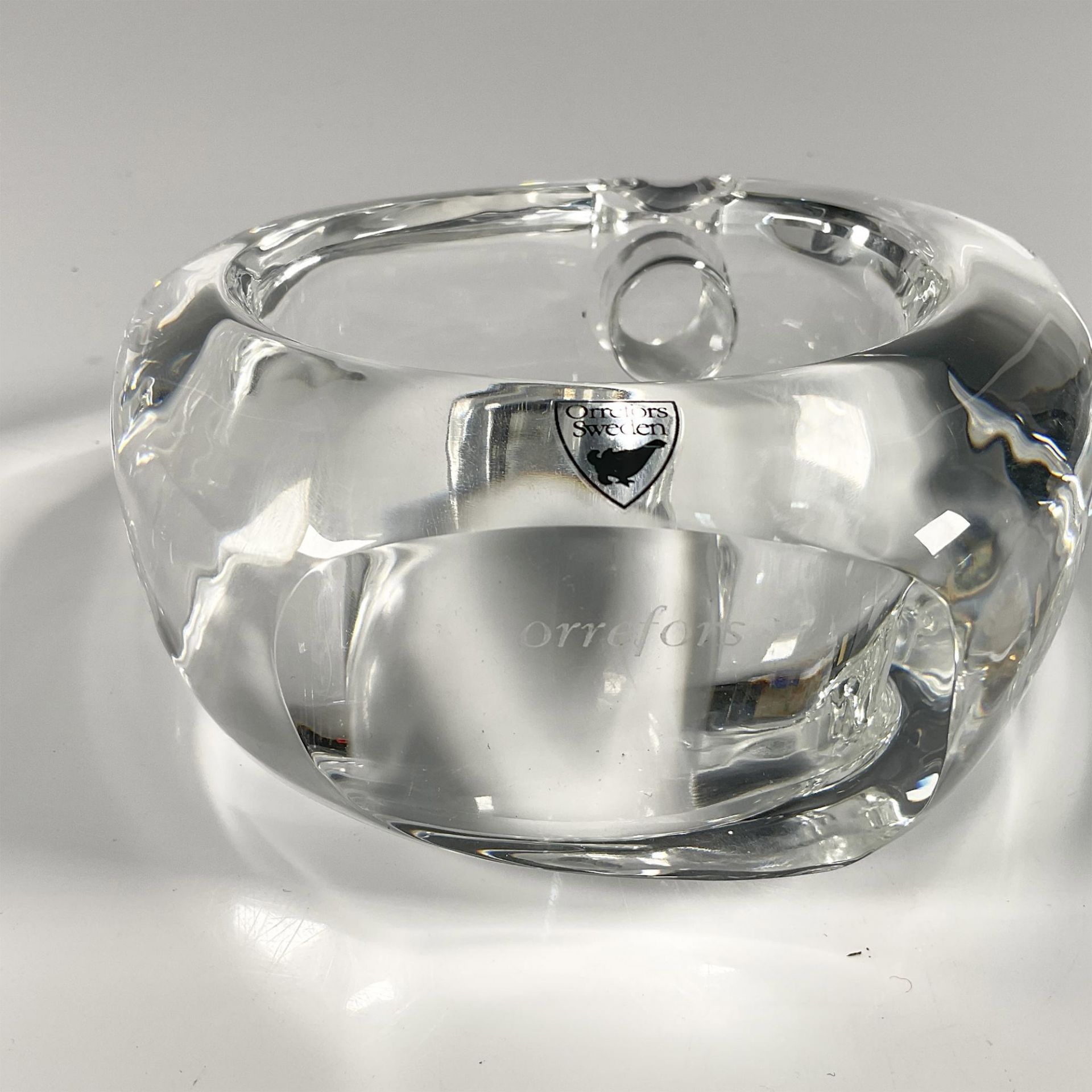 Orrefors Oval Crystal Candleholder, Avlang - Image 3 of 4