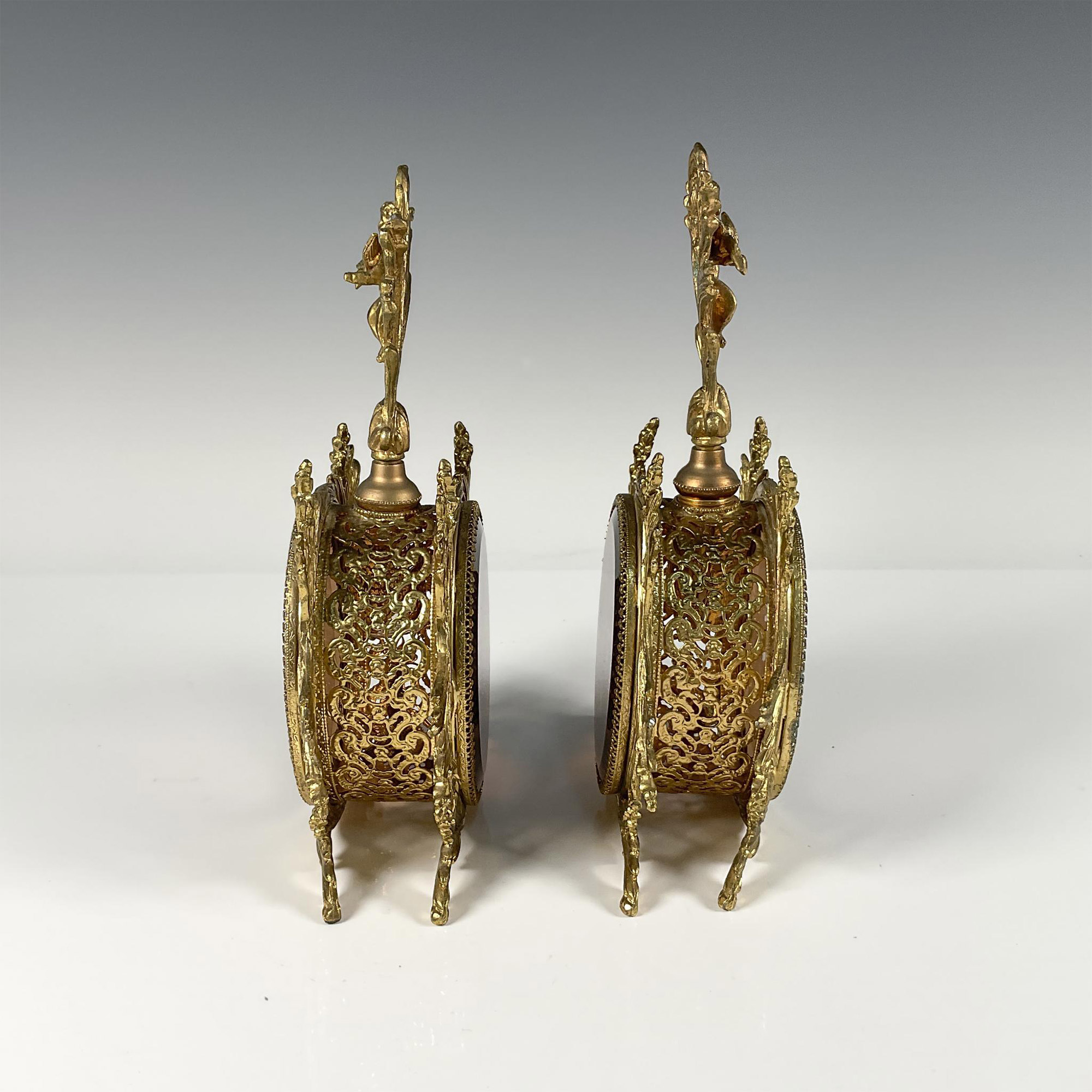 Pair of Gilded Brass Filigree Perfume Bottles - Image 3 of 4