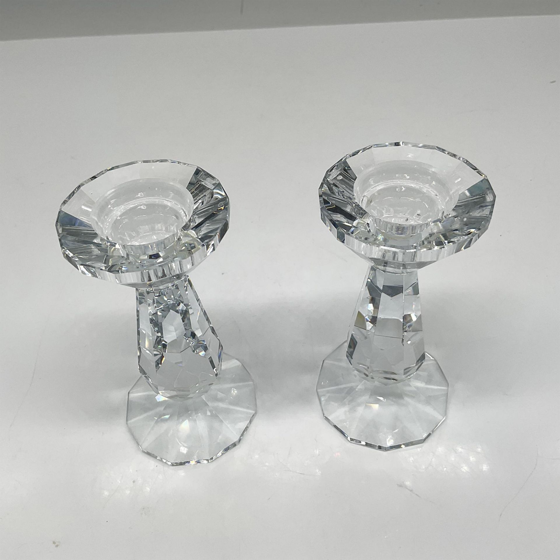 Pair of Crystal Candle Holders - Bild 2 aus 3