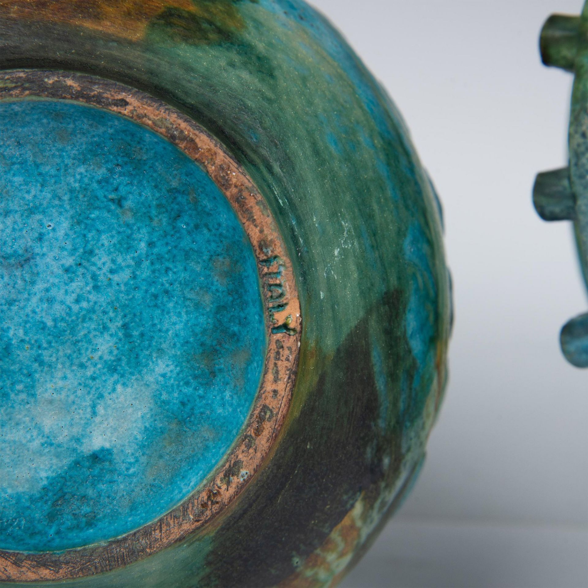 2pc Bitossi Sea Garden Glaze Vase and Decorative Bowl - Bild 7 aus 7