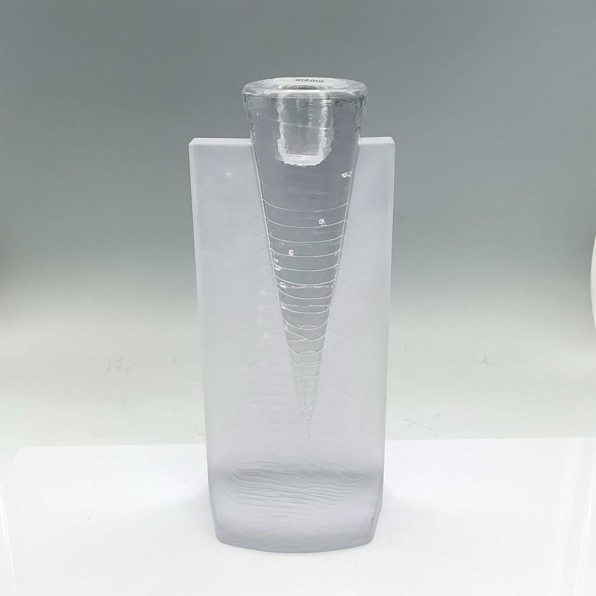 Kosta Boda Glass Candleholder, Ice Age - Image 2 of 3