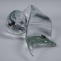 Contemporary Clear Glass Ribbon Sculpture Made in Italy