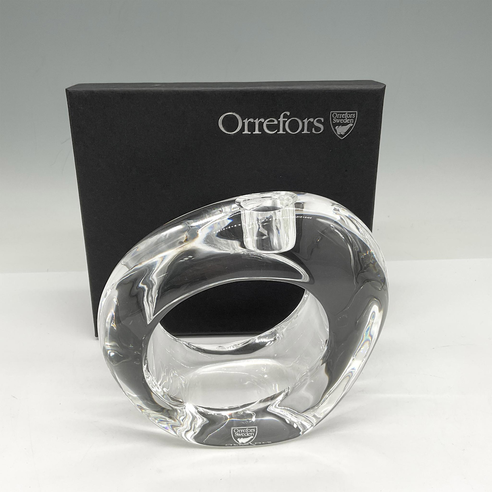 Orrefors Crystal Oval Candle Holder - Image 5 of 5