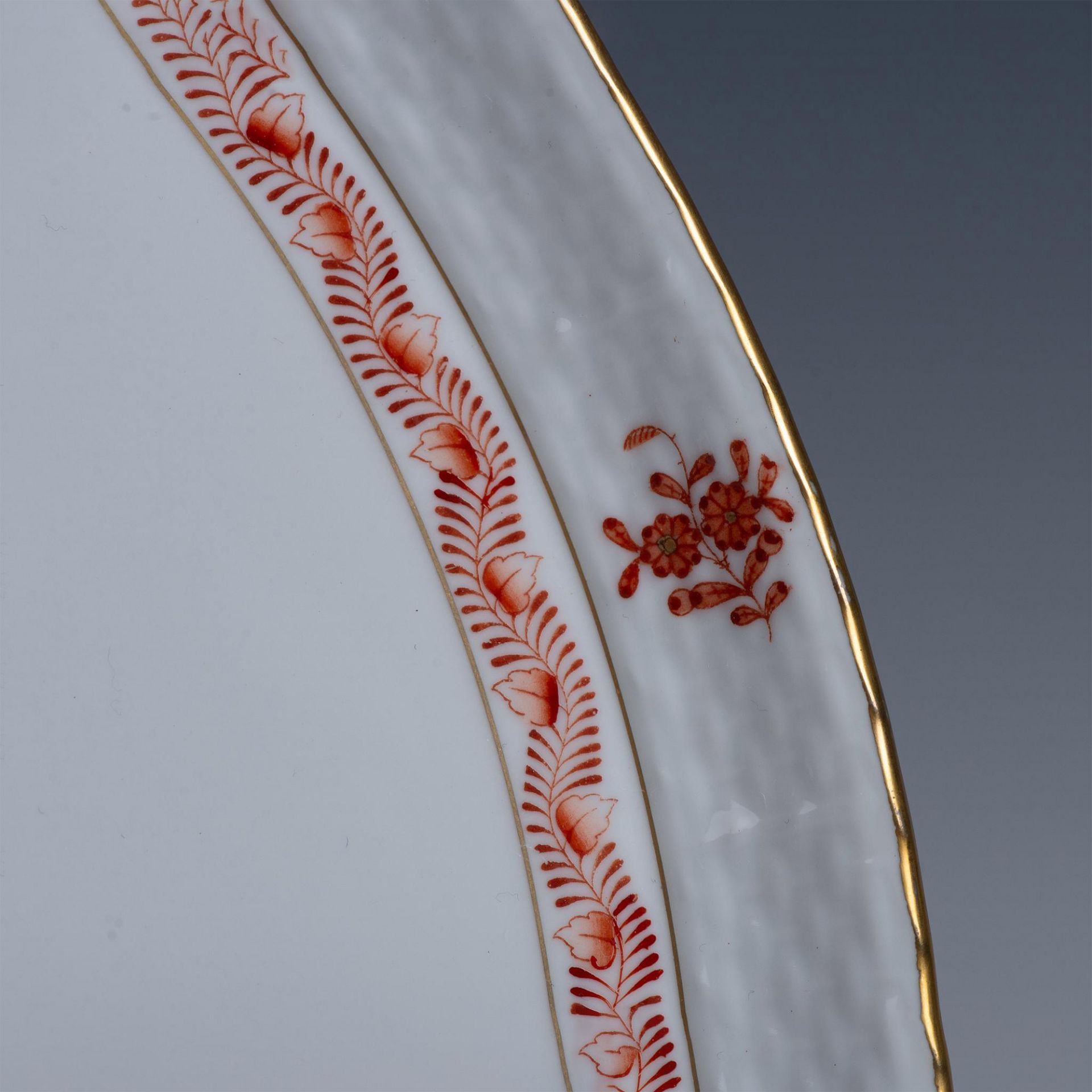 Herend Porcelain Large Round Platter, Chinese Bouquet Rust - Image 2 of 3