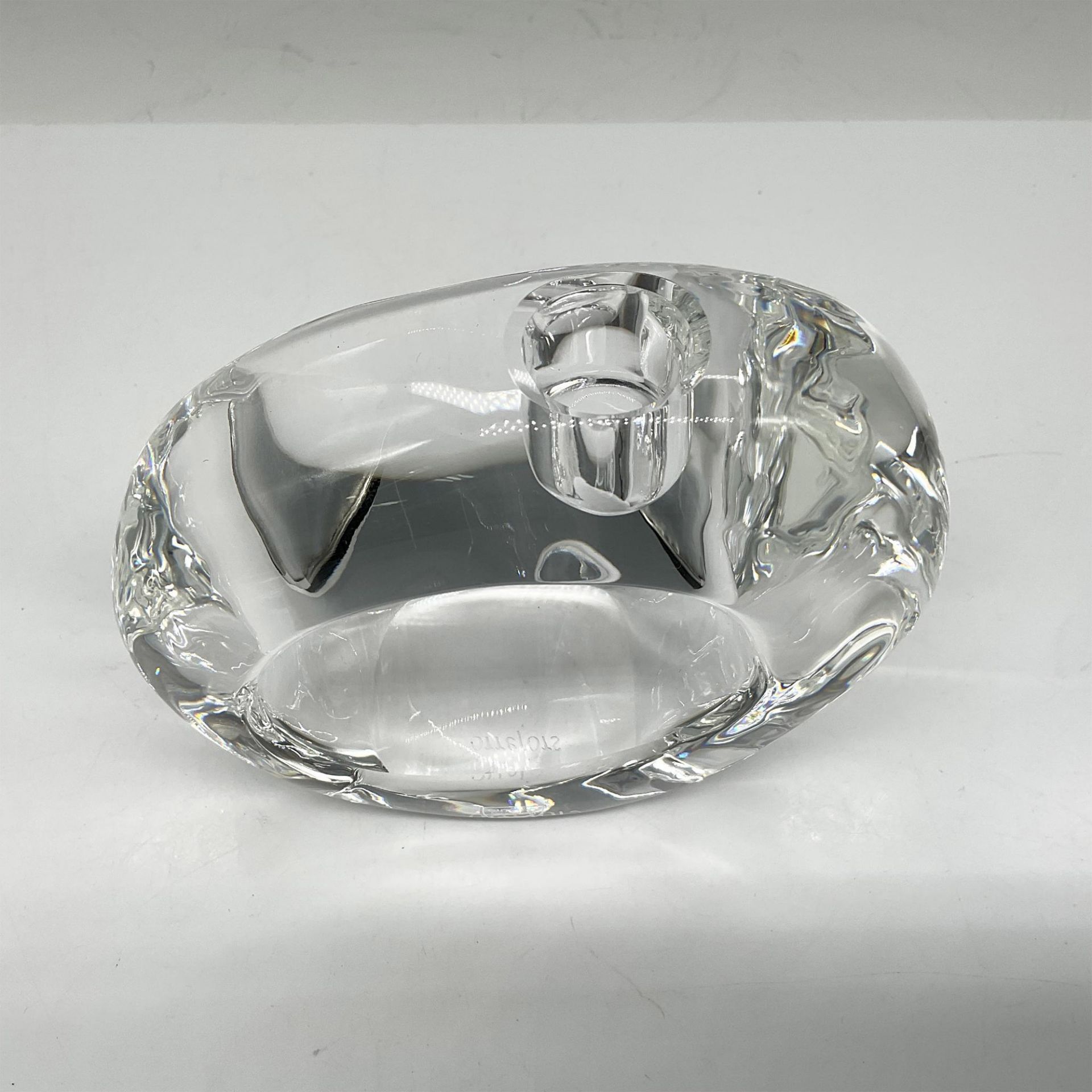 Orrefors Crystal Oval Candle Holder - Image 3 of 5