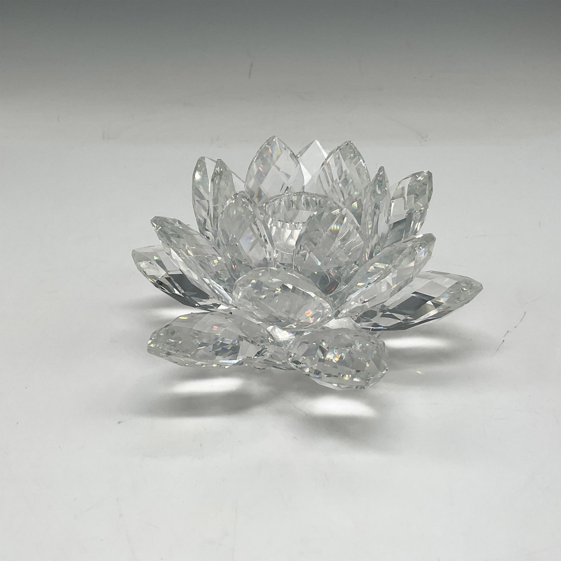 Swarovski Silver Crystal Candle Holder, Large Waterlily