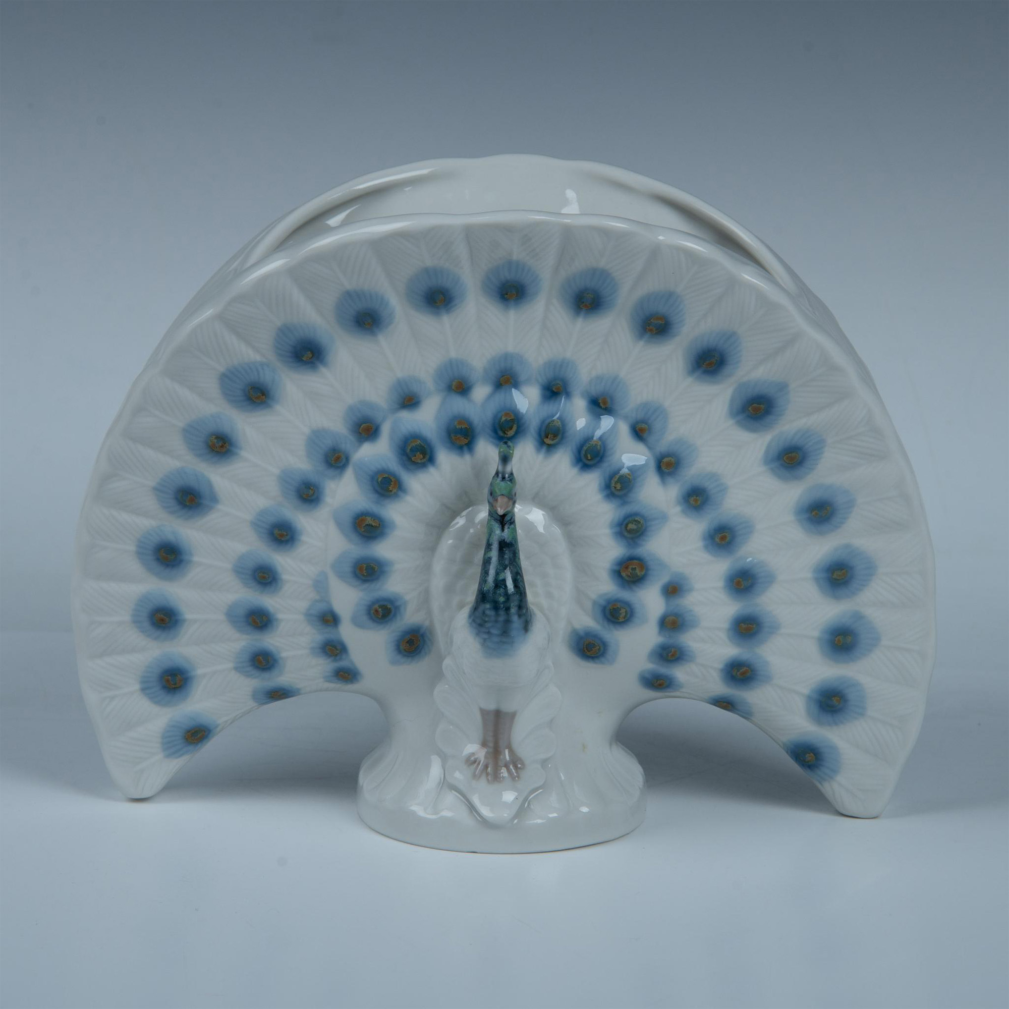 Lladro Porcelain Vase, Peacock - Image 4 of 5