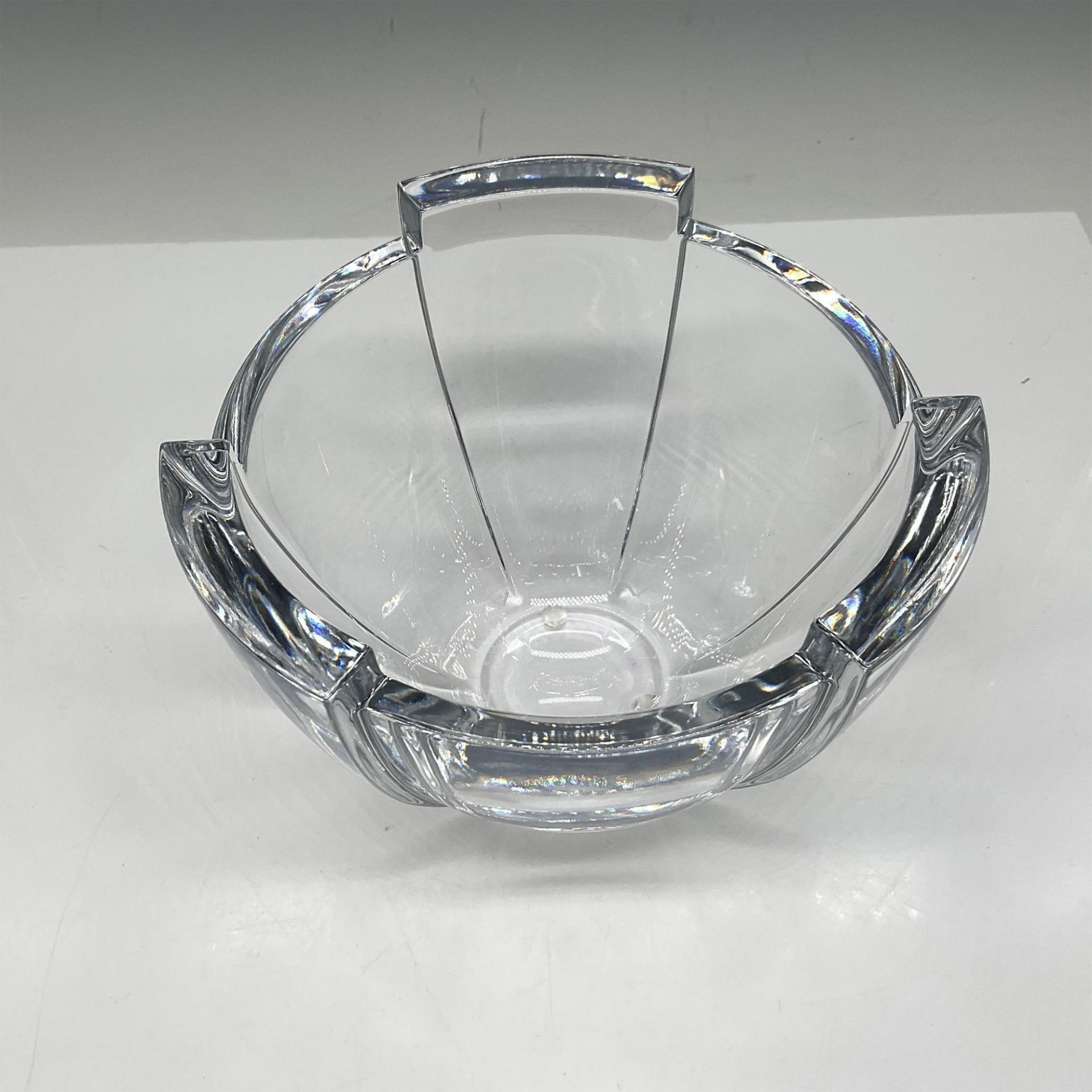 Orrefors Crystal Bowl, Mid-Century Modern Hi-Lo Artform - Image 3 of 4