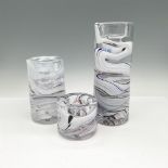 Kosta Boda Art Glass Candle Holders, Colonne Set of 3