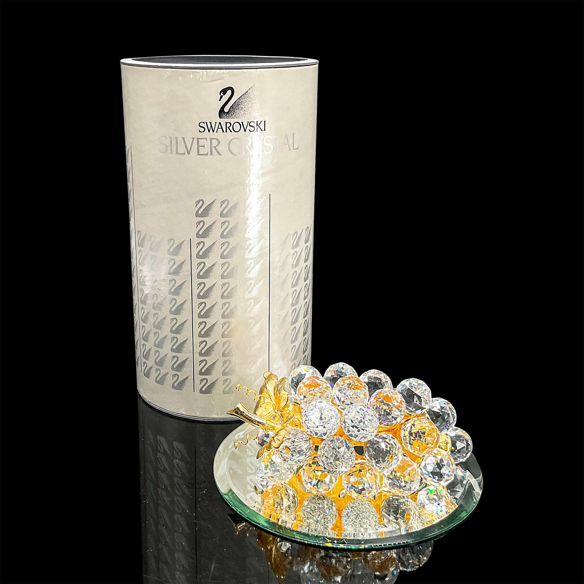 Swarovski Crystal Figurine, Medium Grapes on Gold + Base - Image 5 of 5