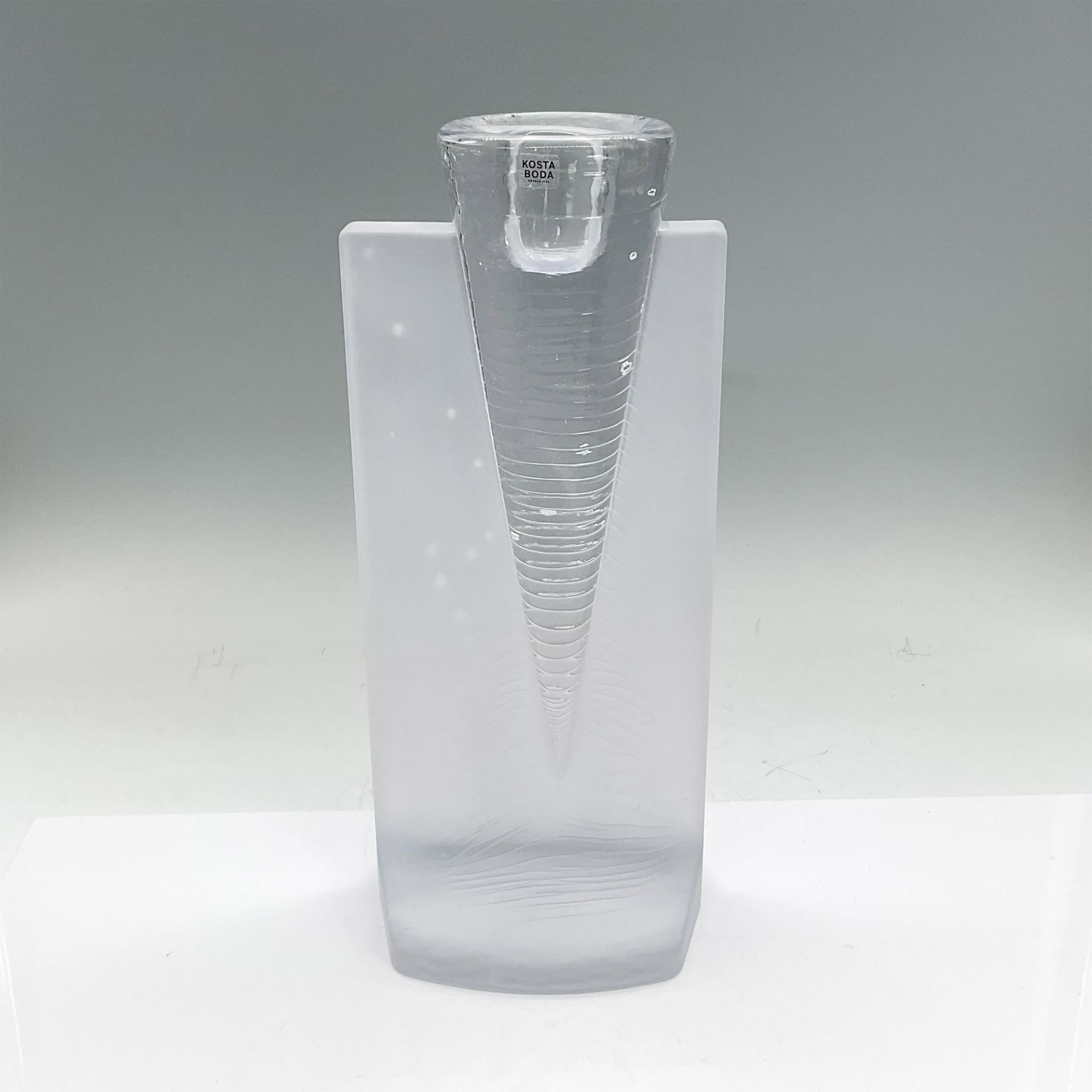 Kosta Boda Glass Candleholder, Ice Age - Image 2 of 3