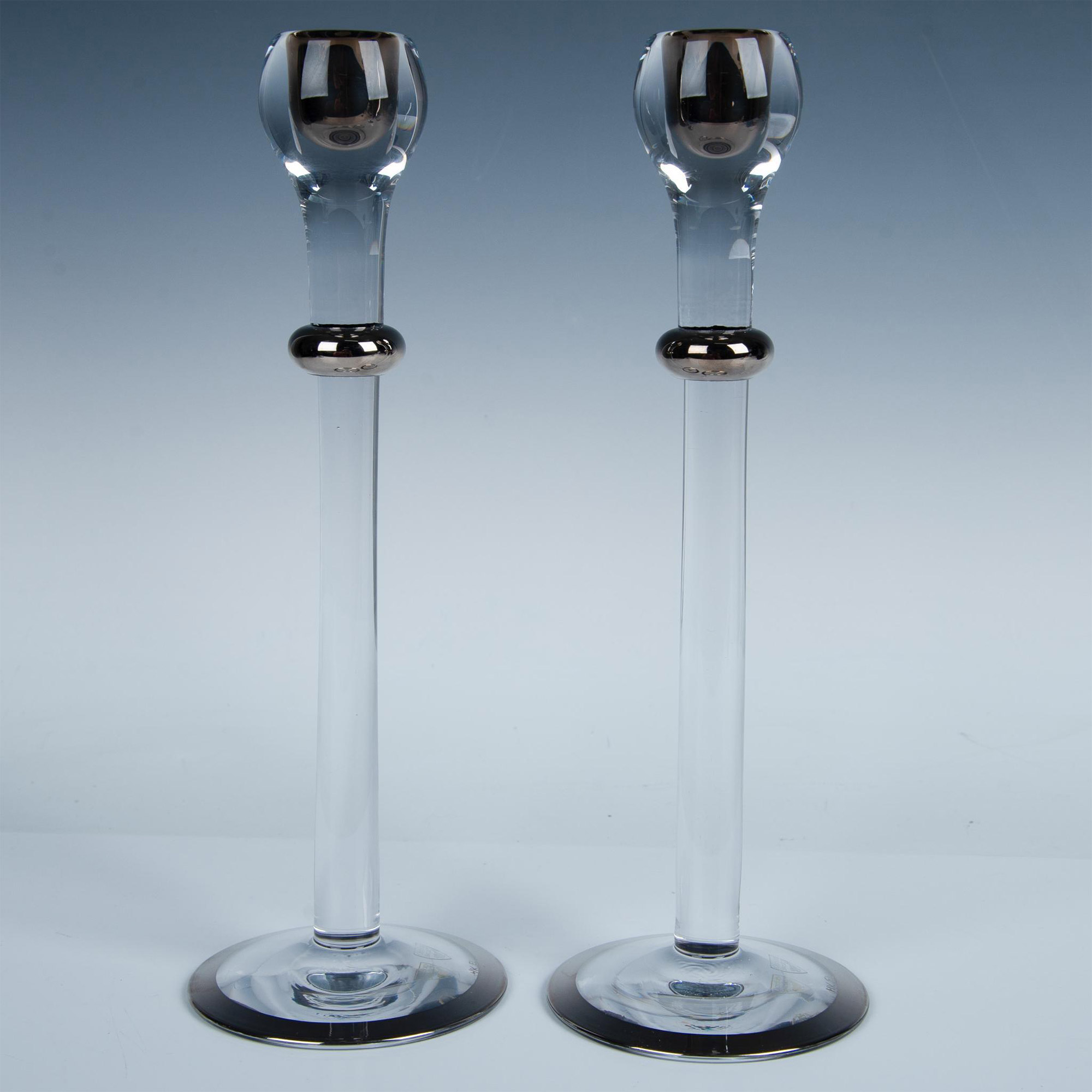 2pc Orrefors Candlesticks, Celebration Platina - Image 3 of 6